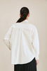 Women's Cotton Roses and Beads Applique White Shirt Factory