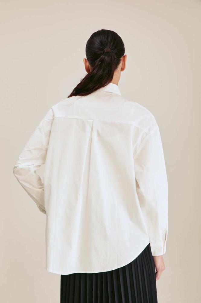 Women's Cotton Roses and Beads Applique White Shirt Factory