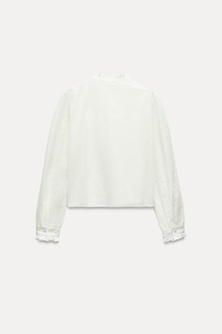 Custom Wholesale Cotton Embroidery Hallow out Shirt