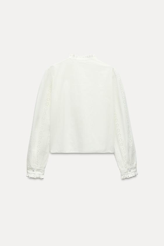 Custom Wholesale Cotton Embroidery Hallow out Shirt