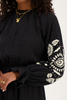 Custom Wholesale Black dress with white embroidery