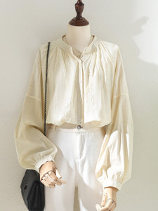 Customized Wholesale Eyelet Embroidery Hallow out Shirt