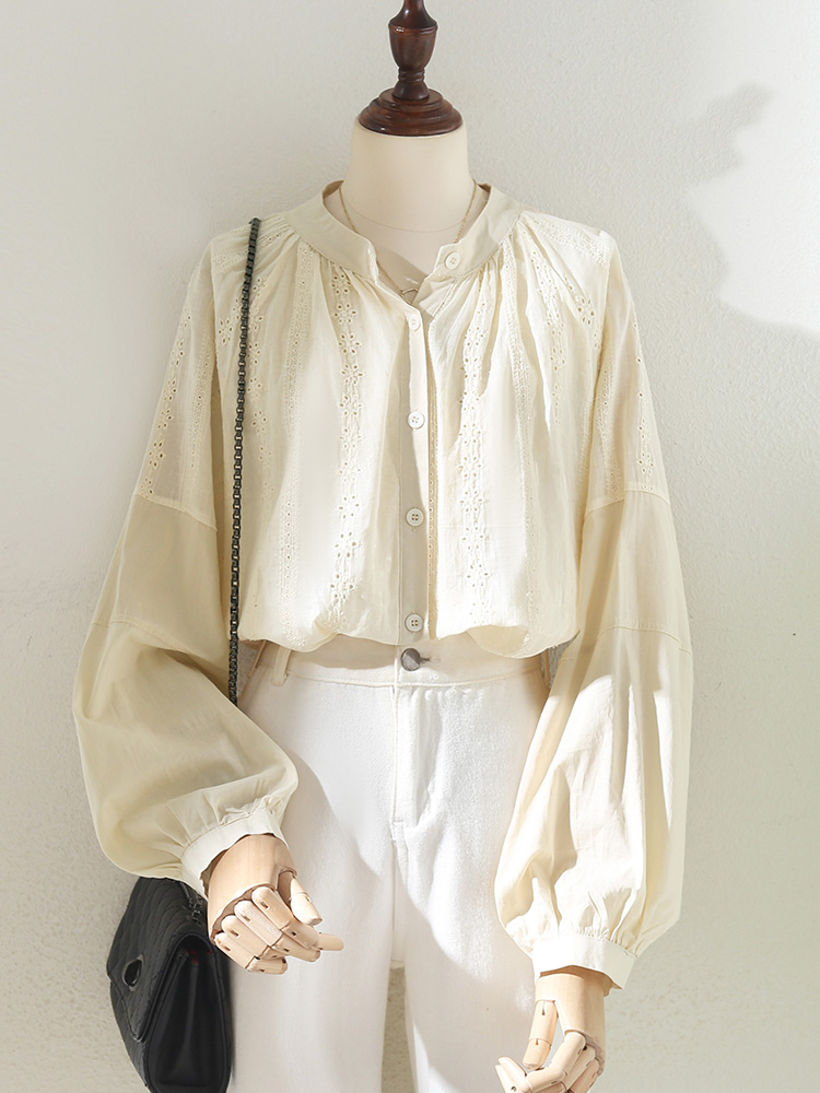 Customized Wholesale Eyelet Embroidery Hallow out Shirt