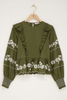 Custom Wholesale Blouse With White Embroidery