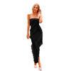 Women's Summer Long Formal Cocktail Dress Strapless Tube Asymmetrical Flowy Ruffle Maxi Fitted Bodycon Dresses