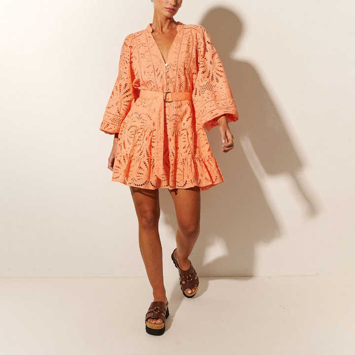 Wholesale Customized Embroidered Lace Mini Dress