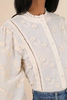 Women's Admired Effect Cream Embroidered Shirt with long sleeves