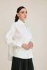 Women's Cotton Roses and Beads Applique White Shirt Factory