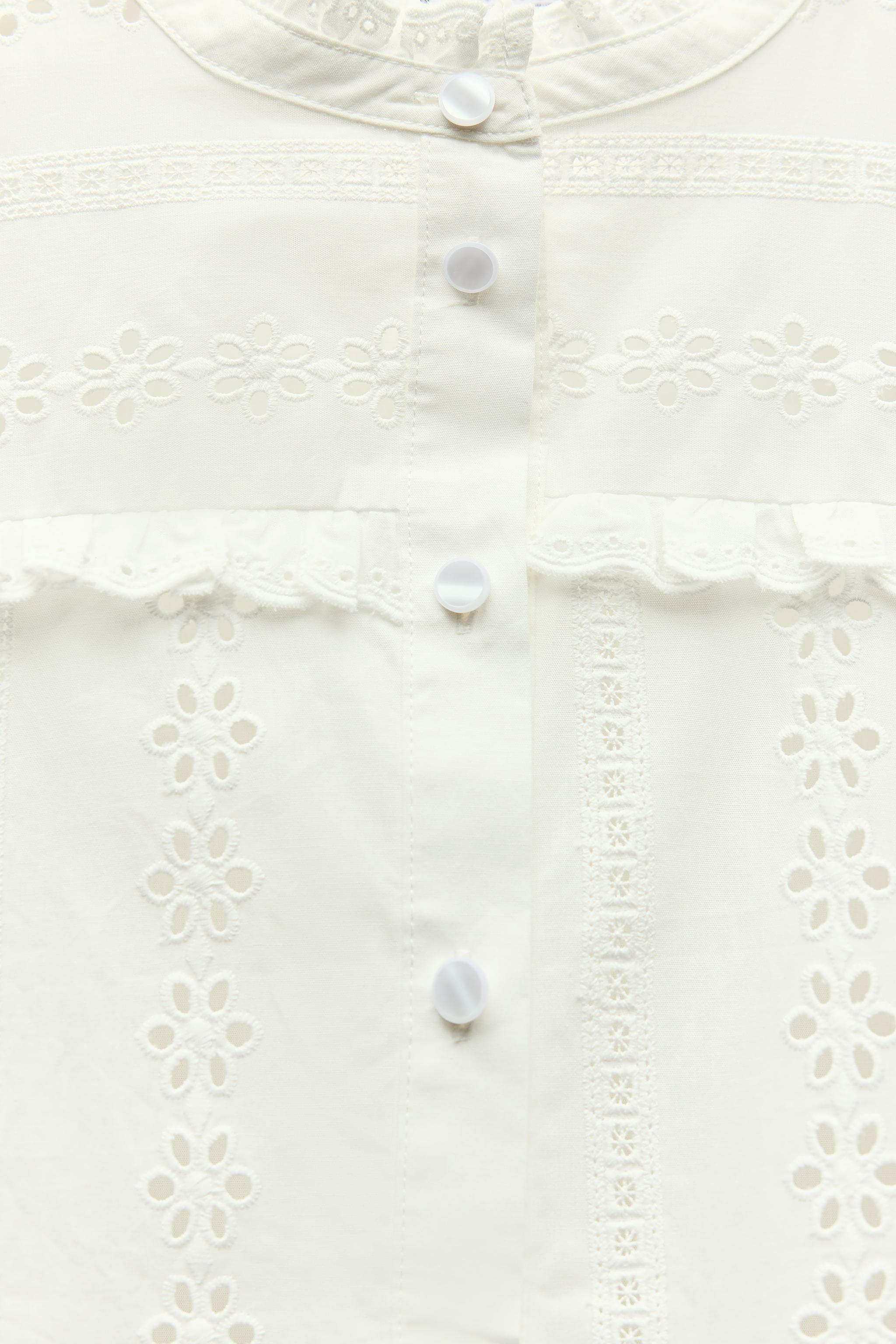 Custom Wholesale Cotton Embroidery Hallow out Shirt