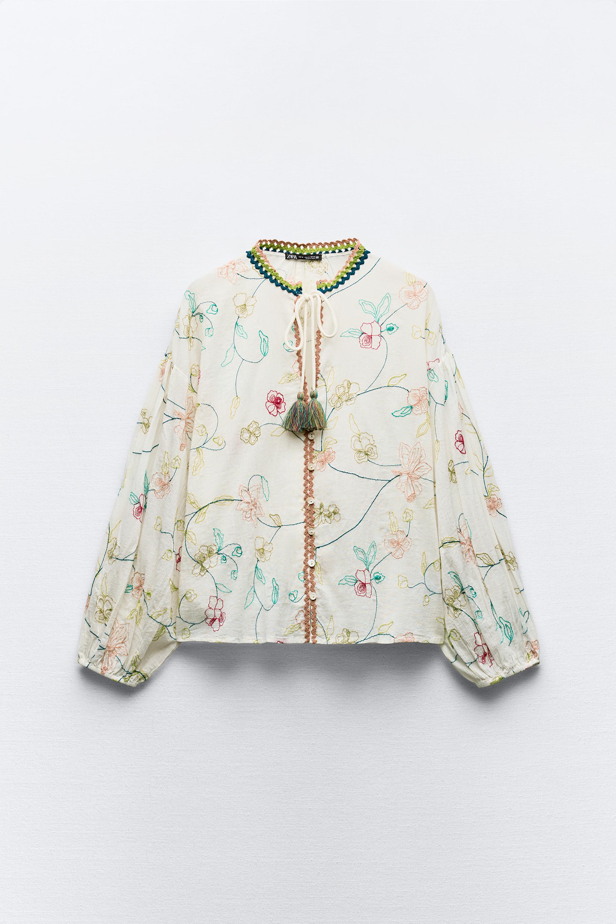Custom Wholesale Blouse With Floral Embroidery