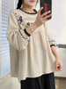 Customized Wholesale Retro Emberoidy Cotton Linen Blouse