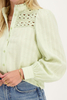 Custom Wholesale Cotton Jacquard Shirt with Flower Tape