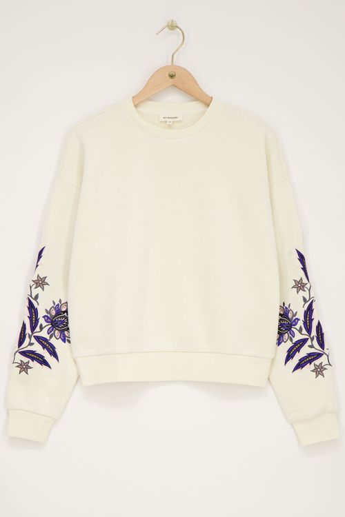 Wholesale Custom Off-Shoulder Oversized Sweatshirt with Embroidery