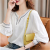 Wholesale Customized V-neck Blouse with Embroidery