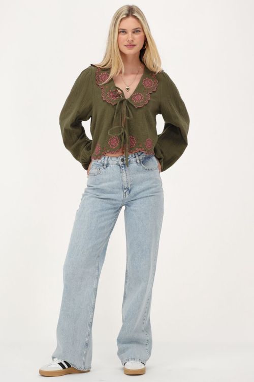 Custom Wholesale Blouse with Embroidery and Bows