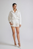 Women's Coconut Flower Hallow Out Embroidery White Shirt