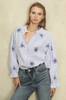 Wholesale Customized Women's Striped Fullover Embodiery Shirt