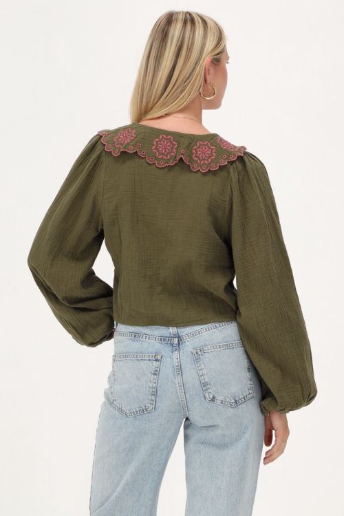 Custom Wholesale Blouse with Embroidery and Bows