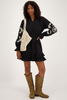 Custom Wholesale Black dress with white embroidery