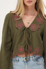 Custom Wholesale Blouse with Embroidery and Bows