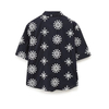 Women's Fashion Short Sleeves Button Down Shirt Eyelet Embroidery Cropped Shirt Hollow Out Lace Blouse Tops Lapel Collar Work Shirts