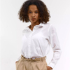 Women's Fashion Floral Fullover Embroidery Shirt with Button, Lapel Collar 