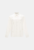 Women's Cotton Roses and Beads Applique White Shirt Factory