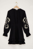 Custom Wholesale Black dress with white embroidery