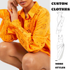 Wholesale Customized Oversize Embroidery Shirt Long Sleeve