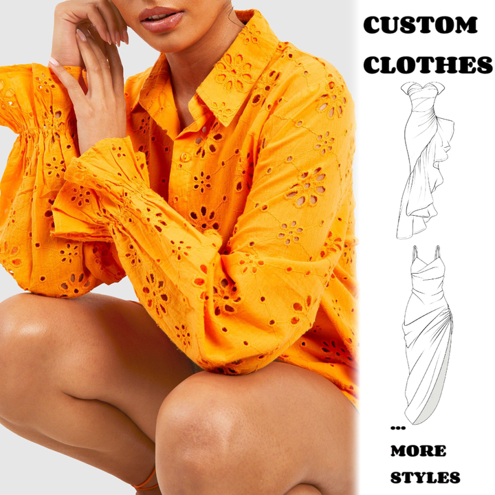 Wholesale Customized Oversize Embroidery Shirt Long Sleeve