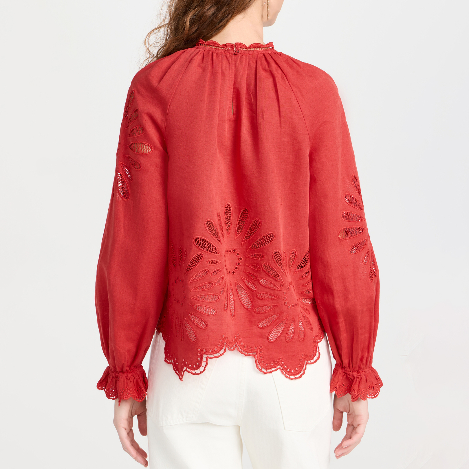 Wholesale Customized Women's Sleeves Blouse with Embroidered