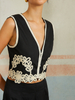 Customized Wholesale Embroidery Sleeveless Zipper Pants Set