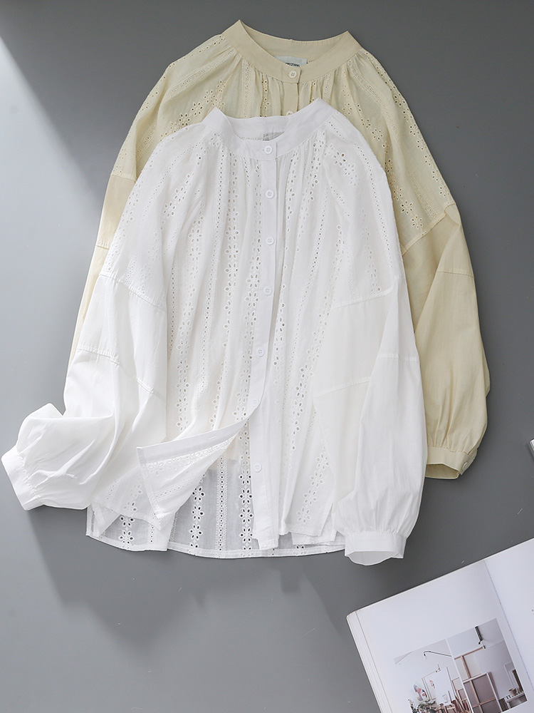 Customized Wholesale Eyelet Embroidery Hallow out Shirt