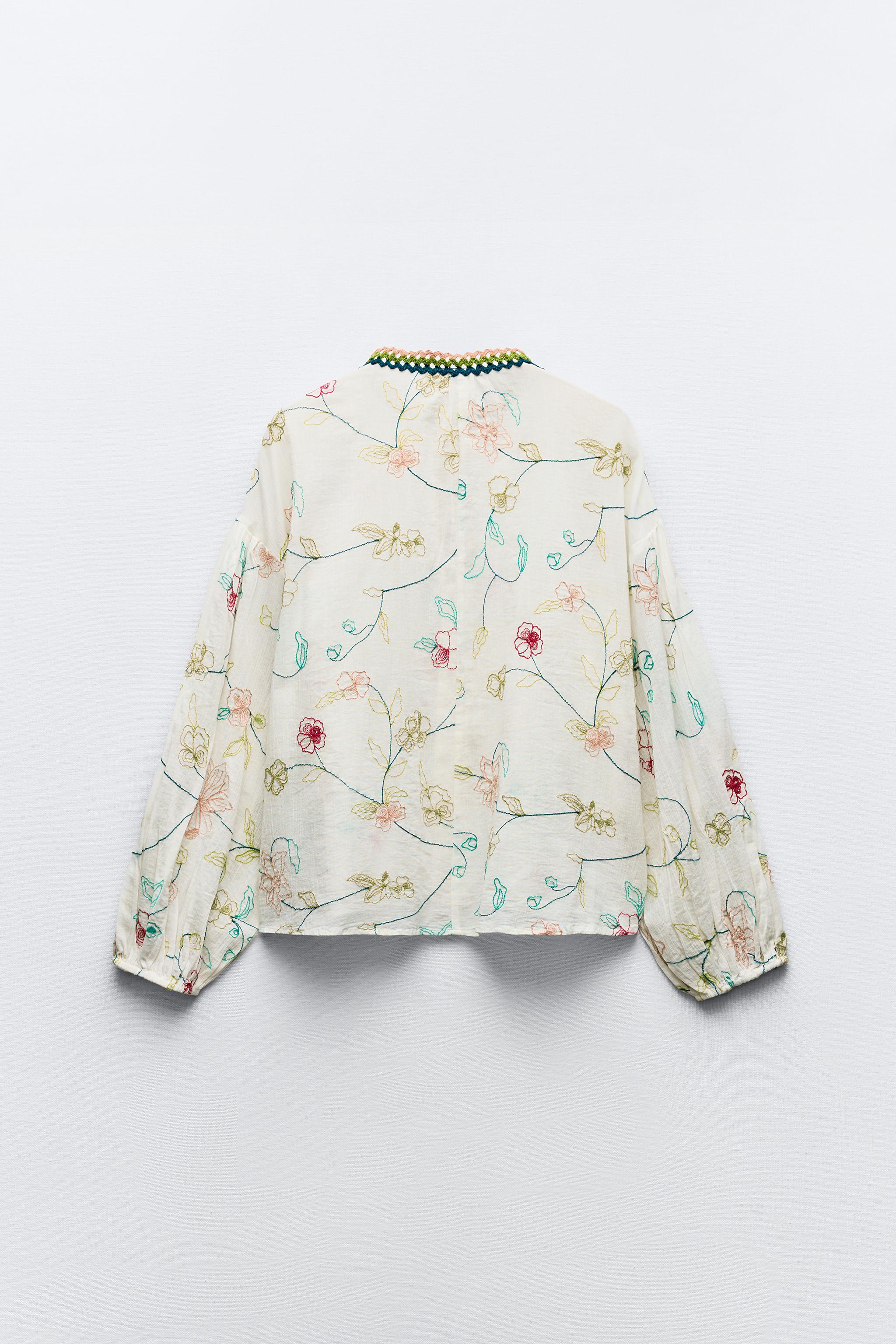 Custom Wholesale Blouse With Floral Embroidery