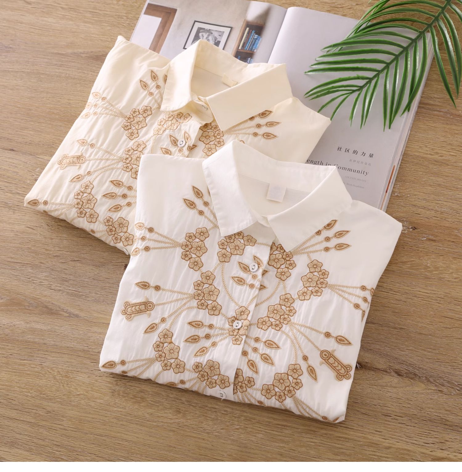 Customized Wholesale White Embroidery Shirt