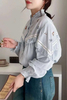Wholesale Custom Embroidered Striped Blouse Shirt
