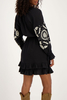 Custom Wholesale Black dress with white embroidery