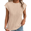 Women's Summer Going Out Tops Dressy Casual Crewneck Short Sleeve Textured Basic Cute Trendy T Shirts Tee Blouse