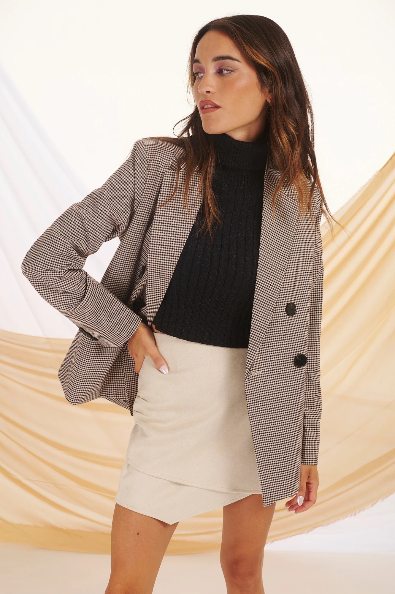 Customized Wholesale Women's Houndstooth Blazer